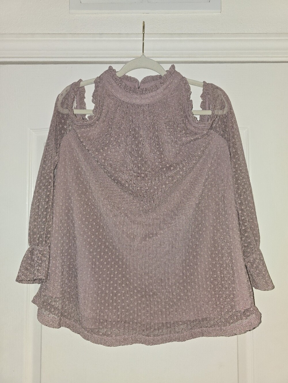 Maurices Dusty Mauve Cold-Shoulder Blouse